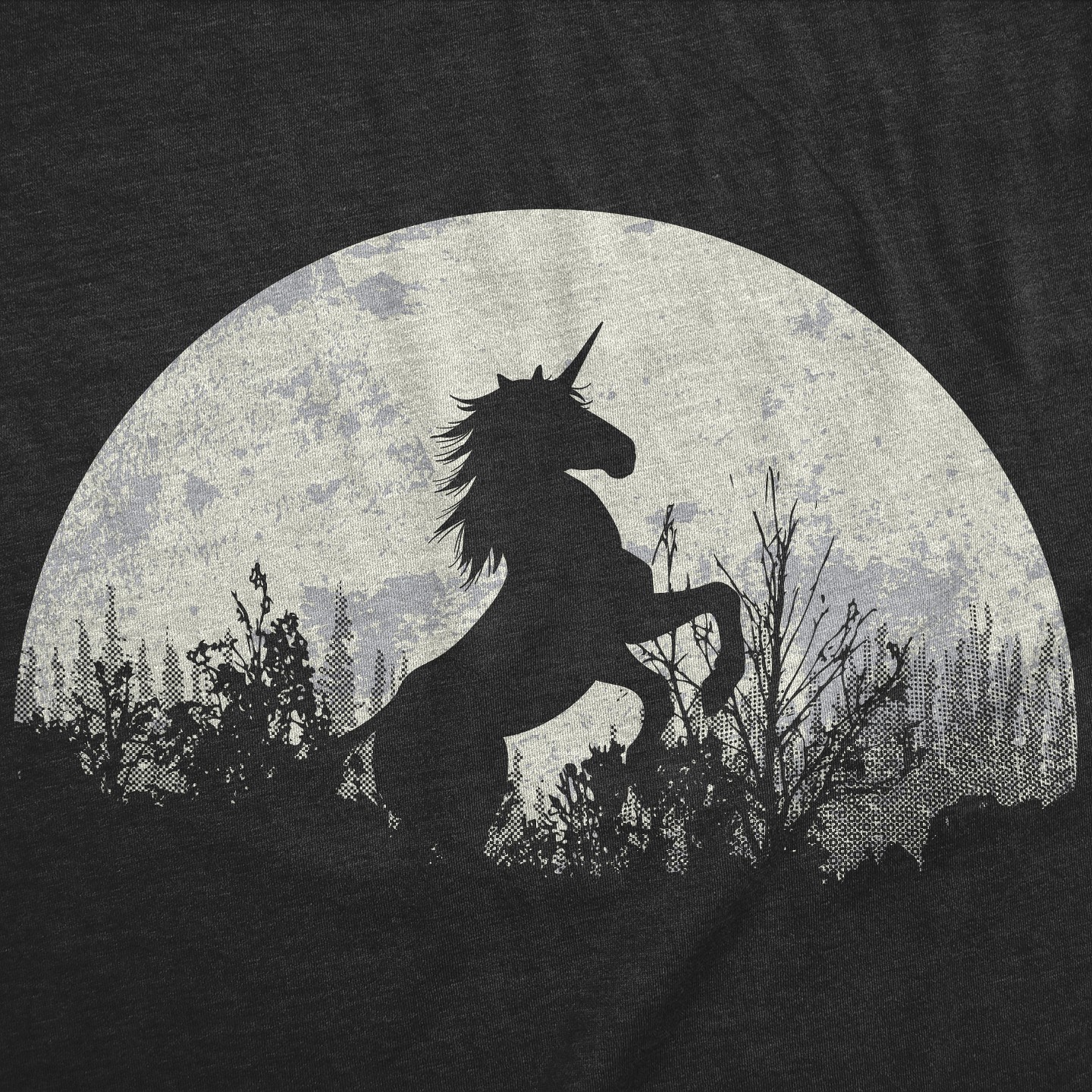 Мужская футболка Crazy Dog T-Shirts, Inc. Funny T Shirts Moon Unicorn Fantasy Graphic Tee for Men, цвет: Чёрный — фото 2
