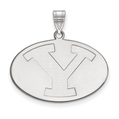 Black Bow Jewelry 14k White Gold Brigham Young Cougars NCAA Large Pendant