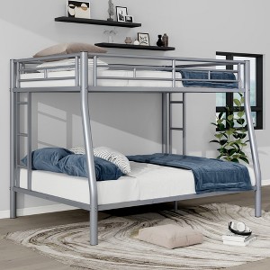 Whisen Metal Bunk Bed with Ladder and Guardrails - 1 of 4