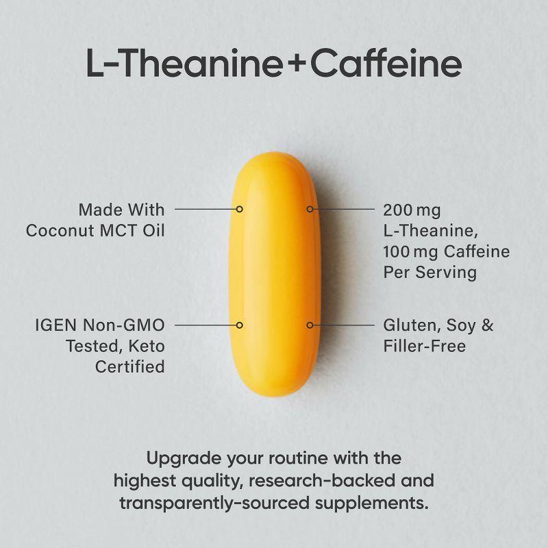 Sports Research L-Theanine & Caffeine, 2-in-1 Formula, 60 Softgels, Sports Nutrition Supplements, 3 of 5