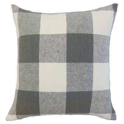 grey check pillows