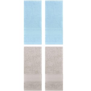 REGALWOVEN 4 Pcs Bathroom Decorative Cotton Soft Absorbent Sold Striped Hand Towel - 1 of 4