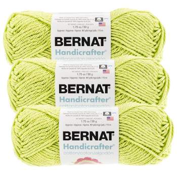 (Pack of 3) Bernat Handicrafter Cotton Yarn - Solids-Hot Green