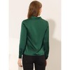 INSPIRE CHIC Women's V Neck Long Sleeve Button Down Blouse - 3 of 4