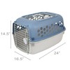 Angel Sar 24 Inch Plastic Pet Kennel, Multicolored Double Door Dog and Cat Carrier with Top Opening, for Pets Up to 30 Pounds - 3 of 4
