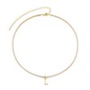 Adornia 14k Gold Plated Tennis Necklace with Initial Charm - 3 of 3