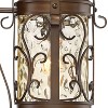John Timberland Traditional Outdoor Wall Light Fixture Oil Rubbed Bronze Scroll 17 1/2" Amber Hammered Glass for House Porch Patio - image 4 of 4