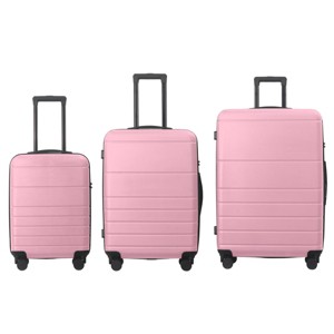 FURNIinspire Bag And Luggage Sets 3 Piece Travel Hard Shell Luggage, Lightweight Rolling Suitcases with Wheels, Pink, 20.87"*11.61"*30.31" - 1 of 4