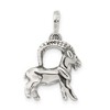 Black Bow Jewelry Sterling Silver Capricorn the Goat Zodiac 3D Antiqued Pendant - 3 of 4