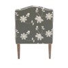 Traditional Floral Upholstered Embroidered Linen French Accent Armchair - Gray - Linon - 4 of 4