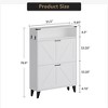 Farmhouse Shoe Cabinet with 2 Flip Drawers – Narrow Freestanding Shoe Organizer with Metal Legs for Entryway, Foyer, Hallway - 2 of 4