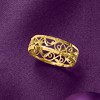 Ross-Simons Italian 18kt Yellow Gold Filigree Leaf Eternity-Style Ring - 4 of 4