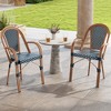 Tangkula Outdoor French Bistro Chairs 2 PCS w/ Armrests Galvanized Metal Frame - 2 of 4
