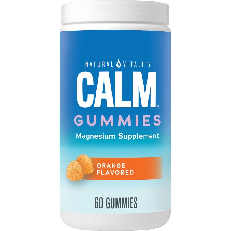 Natural Vitality Calm Magnesium for Anti Stress Gummies, Orange , 60 Count, 1 of 4