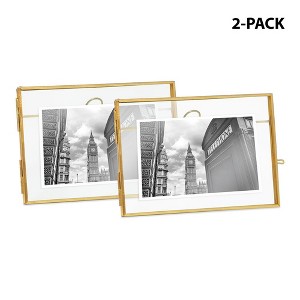 Isaac Jacobs 5x7 (2-Pack), Antique Gold, Vintage Brass & Glass