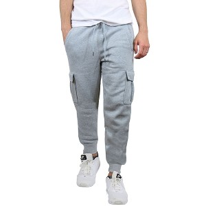Blue Ice Apparel Men's Heavyweight Fleece-Lined Cargo Jogger Sweatpants - 1 of 3
