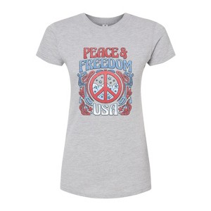 Women's - Instant Message - Peace And Freedom Fitted Graphic T-Shirt - 1 of 3