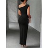 Coolmee Womens One Shoulder Bodycon Ruched Maxi Dress Casual Long Formal Cocktail Wedding Guest Dresses - 2 of 4