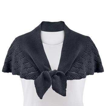 Collections Etc Pointelle Pull-through Capelet