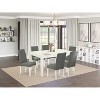 Modern Dinette Table Set - 7Pc Rectangular Table & 6 Chairs - 42/60" Table with Leaf - Linen White Legs - 2 of 4