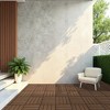 11 PCS 11.7" X 11.7" Square Plastic Wood Deck Tiles, Outdoor Terrace Flooring，Light Brown - 2 of 4