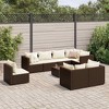 vidaXL Patio Lounge Set Set of 8 Brown - 2 of 4