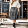 Women's Plus Size Plaid Elastic High Waist Flare Fall A Line Skirts - Agnes Orinda - 2 of 4