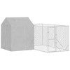 vidaXL Outdoor Dog Kennel Silver Galvanized steel, Polyethylene - 3 of 4