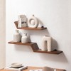 MH London Penny 36" Set of 2 Wall Mounted Shelves Mango Wood in Walnut - 4 of 4