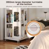 Vynxaria 4-Tier All-Steel Rotating Bookshelf with 360¡« Wheels, Large Size Sturdy & Spacious Book Rack, New Style White Bookshelf - 2 of 4
