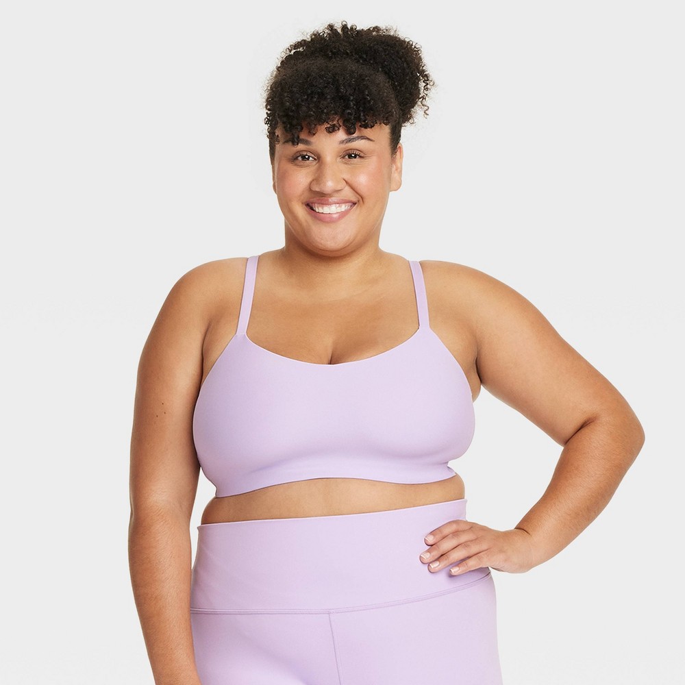 Women's Everyday Soft Light Support Strappy Sports Bra - All In Motion™ Light Purple 2X