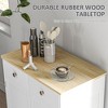 HOMCOM Sideboard with Solid Wood Countertop, Modern Kitchen Storage Cabinet, Coffee Bar Cabinet with 2 Drawers, Doors and Adjustable Shelf - 3 of 4