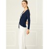 INSPIRE CHIC Women's Tie Front Long Sleeve Crop Ruffle Knit Cardigan Sweaters - 4 of 4