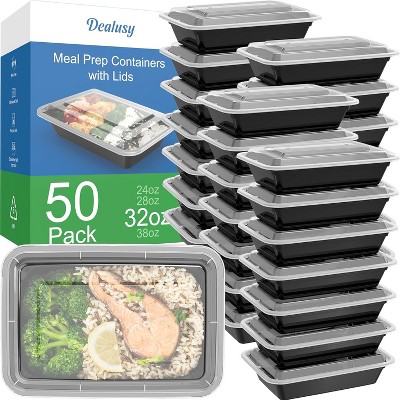 50 Pack Meal Prep Containers Reusable with Lids, Sturdy Leakproof & Food Safe