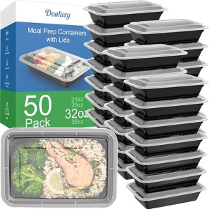 50 Pack Meal Prep Containers Reusable with Lids, Sturdy Leakproof & Food Safe - 1 of 4