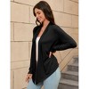 Lightweight Cardigans for Women Drape Open Front Long Sleeve Irregular Hem Casual Cardigan Sweaters - 3 of 4