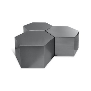 Meridian Furniture,Hexagon Brushed Chrome Coffee Table - 1 of 4