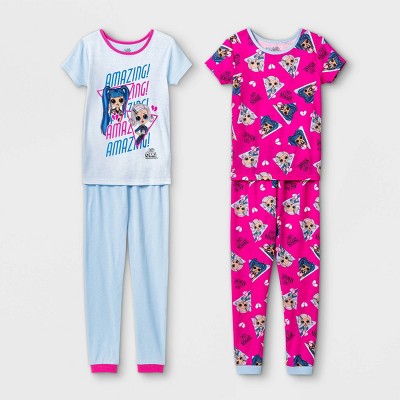 Girls' L.O.L. Surprise! 4pc Pajama Set - Blue/Pink 4