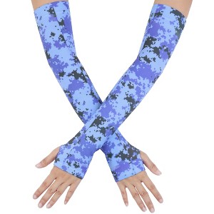 INSPIRE CHIC Women's Sun Protection Cooling Arm Stretch Sleeves Gloves with Thumb Hole 1Pair - 1 of 4