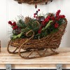 Nearly Natural 18-in Christmas Sleigh with Pine, Pinecones and Berries Artificial Christmas Arrangement - 3 of 3
