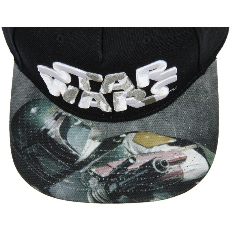 Star Wars Mandalorian Embroidered Adjustable Adult Snapback Hat Baseball Cap Black, 2 of 5