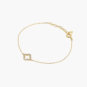 Bearfruit Jewelry Sterling Silver 18k Gold Plated Aria Clover Bracelet - 1 of 4