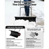 29" Snow Shovel with Wheels, Metal Back Push Snow Plow for Doorway & Sidewalk, Adjustable Angle & Height Handle Snow Pusher - 4 of 4