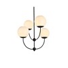 Elegant Lighting Lennon 31.5 inch pendant in black with white shade - 3 of 4