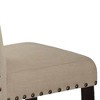 25" Set of 2 Nolan Counter and Bar Stools Beige Linen/Salvage Dark Oak Finish - Acme Furniture: Padded Seat, Nailhead Trim, Metal Frame - 3 of 4