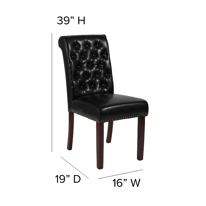 Flash Furniture Set of 6 HERCULES Series Parsons Chairs with Rolled Back, Accent Nail Trim, 5 of 12