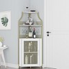 Corner Wine Bar Rack Cabinet with Detachable Wine Rack, Home Bar Cabinet with Barn Door and Adjustable Shelf - 3 of 4