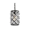 8" Metal/Crystal Gabrielle Pendant (Includes Energy Efficient Light Bulb) Black - JONATHAN Y: Adjustable, ETL, LED, Iron Grid - 2 of 4