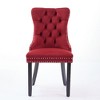 PAGED Classic Velvet Dining Chairs Set of 2 Tufted Upholstered Living Room Chairs with Wood Legs, Nailhead Trim for Living Room - 2 of 4