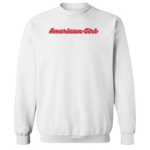 Americana Men's Americana Girl Script Font Long Sleeve Graphic Cotton Pullover Sweatshirt - 1 of 4